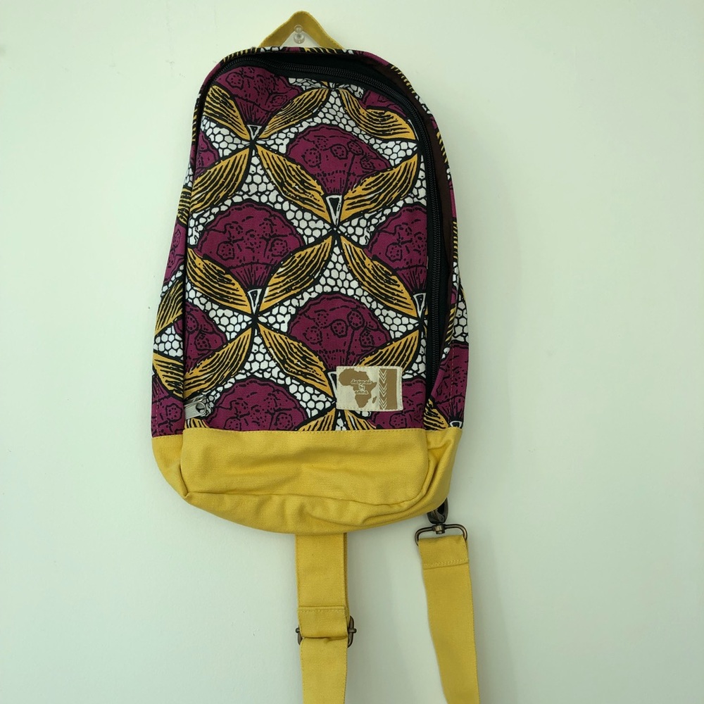 Boho style one shoulder floral print backpack bag